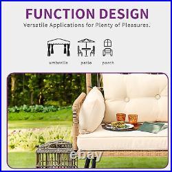10PCS Patio Dining Set Outdoor Furniture Rectangle Table Sofa Set Beige Cushion