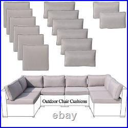 14X Outdoor Patio Furniture Chair Cushions Set Replacement Grey Sofa Inserts