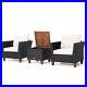 3PCS Rattan Furniture Set Cushioned Sofa Storage Table With Wood Top Patio White