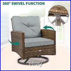 3PC Furniture Patio Outdoor Chair Sofa Set Wicker Rattan Garden Table Cushion