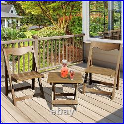 3 Piece Folding Patio Bar Table Chairs Bistro Set Garden Pool Backyard Furniture