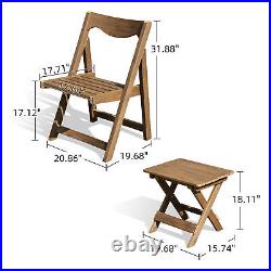 3 Piece Folding Patio Bar Table Chairs Bistro Set Garden Pool Backyard Furniture