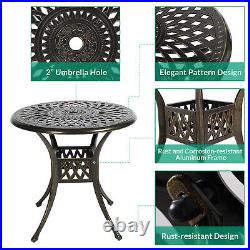 3-Piece Swivel Patio Furniture Dining Set Outdoor Cast Aluminum Conversation Set