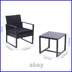 3 Pieces Wicker Patio Furniture Sets Modern Set Rattan Chair Conversation Sets