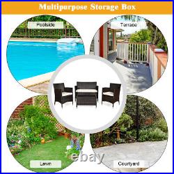 4PCS Outdoor Patio Furniture Set Cushioned Sofa Chair Coffee Table Peacock