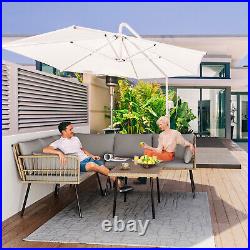 4PCS Rattan Patio Furniture Set PE Wicker Outdoor Sectional Sofa Set with Cushions