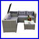 4PCS Rattan Patio Furniture Wicker Outdoor Sectional Sofa Set with Cushion Storage