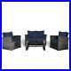4PC Outdoor Patio Wicker Furniture Set With2 Armchairs & Table for Garden Poolside