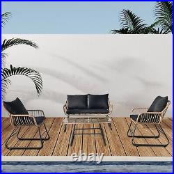 4X Outdoor Patio Furniture Set Sectional Sofa Rattan Chair Wicker Set with Cushion