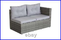 4 Piece Patio Sectional Wicker Rattan Outdoor Furniture Sofa Set WithStorage Box G
