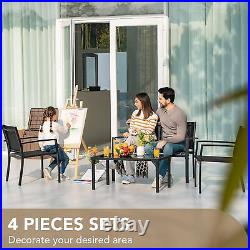 4 Pieces Patio Furniture Set Outdoor Garden Patio Conversation Sets