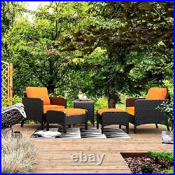 5/7PCS Patio Rattan Wicker Furniture Set Outdoor Sectional Sofa with Cushions US