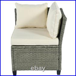 5 PCS Patio Outdoor Furniture Sectional Sofa Set Wicker Rattan Conversation Set