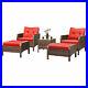 5 PCS Patio Rattan Wicker Furniture Set Sofa With Cushions Outdoor Brand New