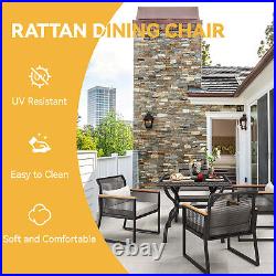5 Piece Outdoor Patio Furniture Dining Set All-Weather Rattan Conversation Set