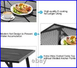 5 Piece Patio Metal Dining Set Outdoor Rectangular Table Dining Set Furniture