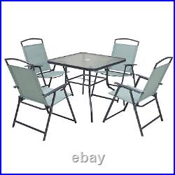 5 pc Patio Table and Chairs Dining Set Set Outdoor Metal Furniture Set