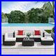 6 PCS Outdoor Rattan Sofa Furniture Infinite Options & Pure Comfort White