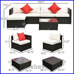 6 PCS Outdoor Rattan Sofa Furniture Infinite Options & Pure Comfort White