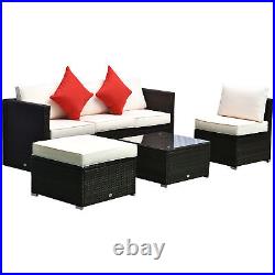 6 PCS Outdoor Rattan Sofa Furniture Infinite Options & Pure Comfort White