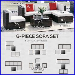 6 PCS Outdoor Rattan Sofa Furniture Infinite Options & Pure Comfort White