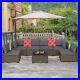 7PCS Outdoor Furniture Patio Sectional PE Wicker Rattan Sofa Set Yard Deck Couch