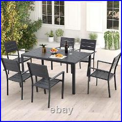 7-Piece Aluminum Outdoor Dining Set Patio Table and Chairs Set Furniture Set