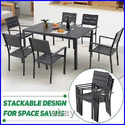 7-Piece Aluminum Outdoor Dining Set Patio Table and Chairs Set Furniture Set