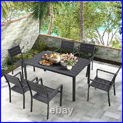 7-Piece Aluminum Outdoor Dining Set Patio Table and Chairs Set Furniture Set