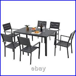 7-Piece Aluminum Outdoor Dining Set Patio Table and Chairs Set Furniture Set