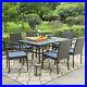 7 Piece Outdoor Patio Furniture Set Rattan Chairs Metal Table Wicker Furnitures