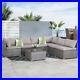 7 Pieces Patio Furniture Set Wicker Outdoor Sectional Sofa Couch With Cushions