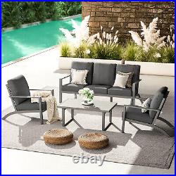 Aluminum Patio Furniture Set Outdoor Sectional Set 2 Adirondack Chair Adjustable