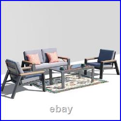 Aluminum Patio Outdoor Furniture Set Conversation Sofa Sets with Coffee Table