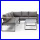 Aoodor 5PCS Outdoor Metal Sofa Aluminum Sectional Patio Furniture Set with Cushion