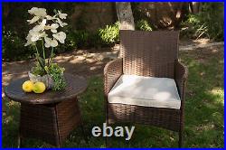 Barton 3 Pieces Outdoor Wicker Chair Set Rattan Patio Furniture Seat Cushions