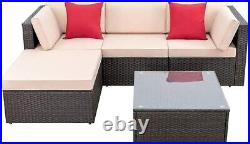 Devoko 5 Pieces Patio Furniture Sets All Weather Outdoor Sectional Patio Sofa
