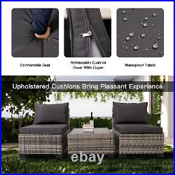 Modular Outdoor Sectional Patio Furniture Set Wicker Rattan Sofa PE Chair Table