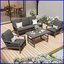 Outdoor Aluminum Patio Furniture Set Sectional Conversation Sofa Sets withCushions