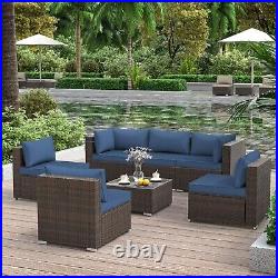 Outdoor Patio Furniture Set Sectional Rattan Sofa Conversation Set with Cushion