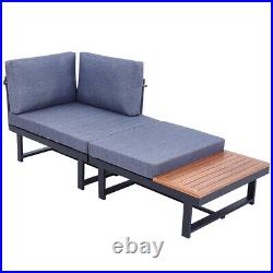 Outdoor Patio Furniture Set Sectional Sofa Couch Durable & Comfort Gray Cushion