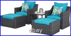 Outdoor Patio Furniture Sets, 5Pcs Sectional Conversation Wicker Rattan Sofa Set