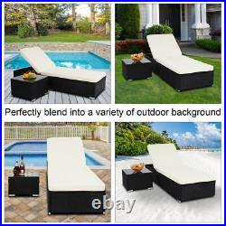 Outdoor Rattan Furniture Sofa Coffe Table Lounge Chaise Cushioned Patio set