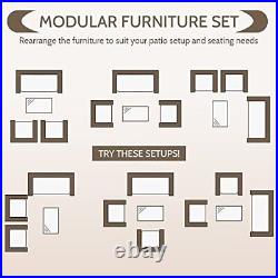 Patio Conversation Set 4 Pieces Outdoor 4-Piece Furniture Set Gray and Blue