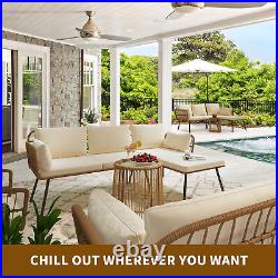 Patio Furniture Set 4Pcs Outdoor Wicker Sofa Rattan Coffee Table Conversation
