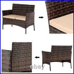 Patio Furniture Set 4 Pcs Outdoor Wicker Sofas Rattan Chair Wicker Conversation