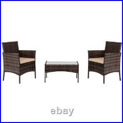 Patio Furniture Set 4 Pcs Outdoor Wicker Sofas Rattan Chair Wicker Conversation