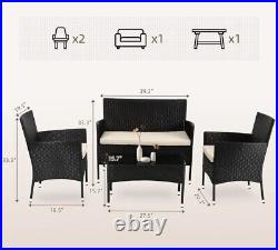 Patio Furniture Set 4 Pieces Outdoor Rattan Chair Wicker Sofa
