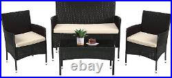 Patio Furniture Set 4 Pieces Outdoor Rattan Chair Wicker Sofa Garden Conversatio