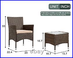 Patio Furniture Sets 3 Pieces Wicker Bistro Set Outdoor Patio Set Rattan Chair